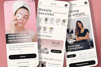 build luxury salon booking app or salon marketplace app with admin dashboard