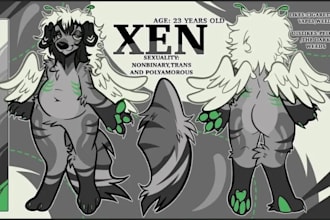 draw furry reference sheet fursona anthro oc furry ref sheet oc character design