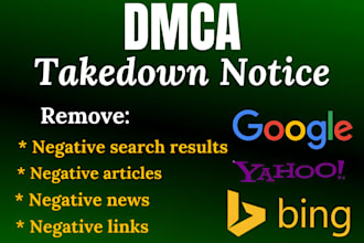 remove negative links dmca content and deindex harmful search results
