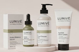 design modern skincare packaging and label for your cosmetic branding