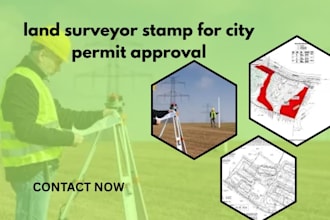 licensed land surveyor stamp for city permit approval