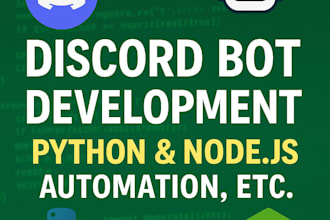 develop anything in discord bot using python or nodejs