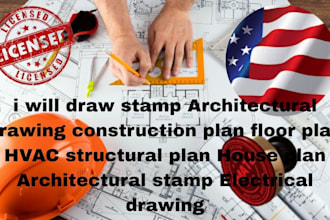 draw, review, stamp architectural, engineering, mep, hvac plan for city permit