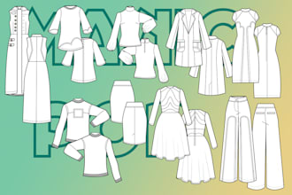 custom streetwear tech pack designer for hoodies tees, size specs jackets, denim