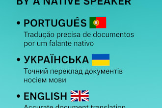 translate any kind of text into 4 languages by an expert
