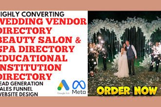 generate wedding vendor directory beauty salon spa directory leads and website
