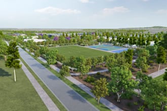 redesign urban planning,landscape sports fields,playground arena,cgi trampoline