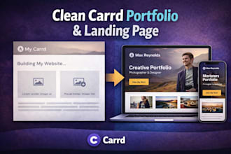 design a clean carrd portfolio or landing page