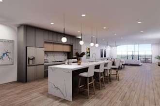 renew 3d modern apartment,interior furniture set,living room area,outdoor living