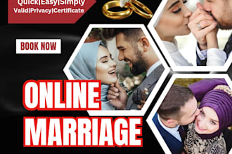 offer online nikah service with witnesses, certificate and wakeel