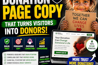 write a high converting donation page for your nonprofit or fundraiser