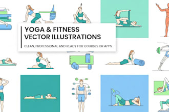draw vector art yoga illustration exercise medical health and fitness workout