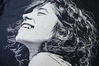 draw a custom digital art portrait in linocut style