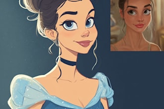 draw magical disney style art for you