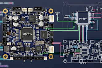 create drone flight controller pcb, stm32 schematic, layout, and firmware