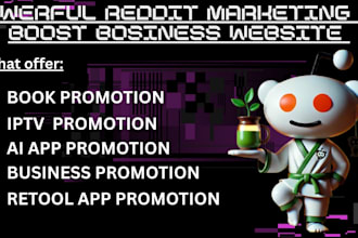 promote your retool app, iptv, ai app, crypto, saas, ebook, via reddit seo