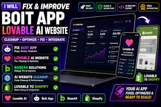 fix boit app ai website cleanup loveable ai webapp lovable to shopify base44