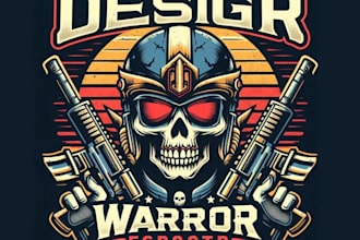 design retro t shirt skull warrior esport logo