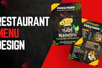 design professional and attractive restaurant food menu