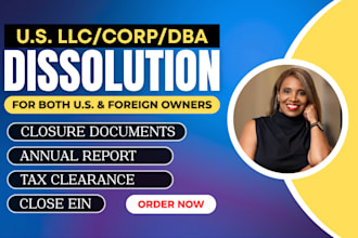 terminate, close and file dissolution for your USA corporation and llc