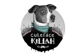 make unique character logo for a video game music streamer