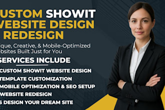 design and redesign showit website, update showit website, showit development