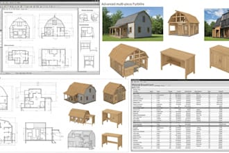 provide detailed DIY woodworking plans, furniture, barn house, chicken coops