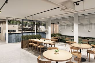 do 3d exterior rooftop restaurant design,dining area,interiorcoffeeshop,restroom