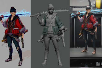 convert your 2d image to 3d character model 3d toy stl file for 3d printing
