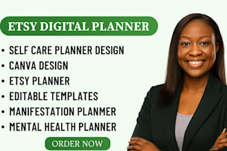 design self care planner, mental health journal, self care journal and workbook