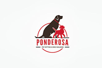 design classic pet sitting and dog walking logo
