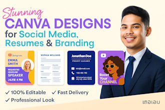 design editable stunning canva templates, resumes, and social media posts