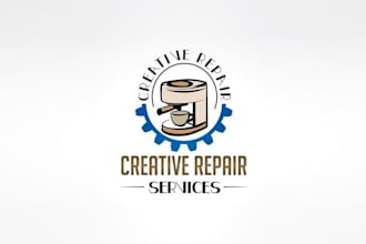 design traditional coffee equipment repair company logo