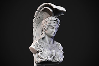 sculpt 3d printable model,classical greek sculpture,historical statues or busts
