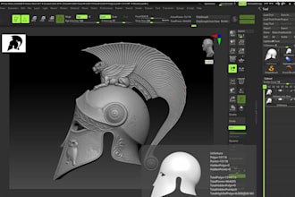 sculpt 3d helmet,historical warrior asset,3d printable,cosplay props,stl zbrush