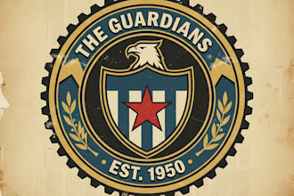 design a vintage shield logo for your brand