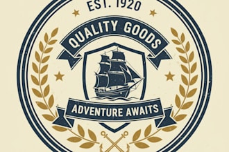 design a vintage badge logo for your brand