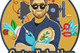 do embroidery digitizing and logo digitizing to dst,pes, and emb using wilcom