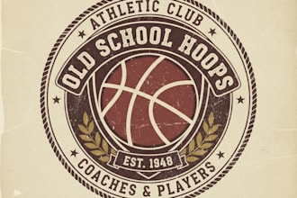 design a vintage basketball logo for your team or brand