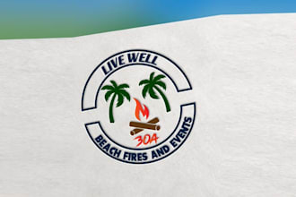 design professional elegant beach fire logo