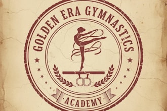 design a vintage gymnastic logo for your team or brand