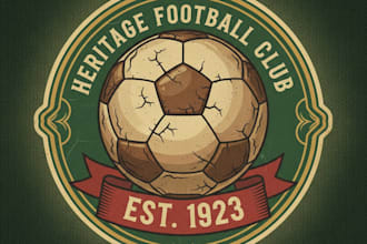 design a vintage soccer ball logo for your team or brand