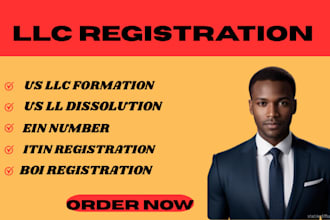do US llc formation, company registration, ein, US bank, create or dissol