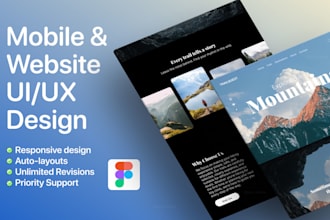 design figma website UI UX, dashboard UI UX, and mobile app design in figma