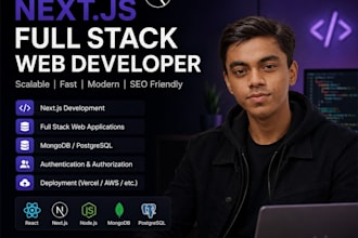 develop fullstack website using react and nextjs