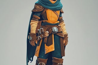 do a 2d character design and concept art for your game