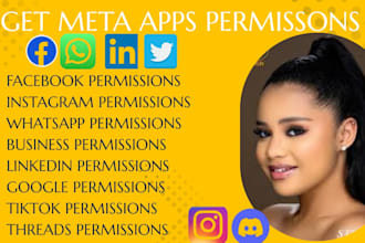 get facebook, instagram, wa, tiktok, twitter permissions, graph apis
