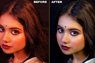 do professional photo color correction and retouching