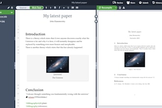 do latex typesetting and formatting for your documents