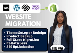 migrate or convert from woocomerce wix squarespace wordpress  to shopify store
